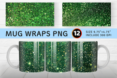 Green Glitter Textures Mug Wrap Sublimation Designs Product Image 1
