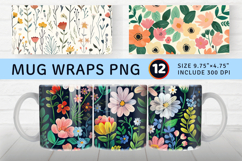 Mothers Day Spring Garden Flower Mug Wrap Sublimation Design Product Image 1