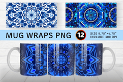Blue Mandala Mug Wrap Sublimation Designs Product Image 1