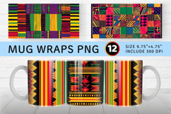 Ornate African Kente Fabric Mug Wrap Sublimation Designs Product Image 1