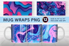 Magenta and Blue Abstract Art Mug wrap Sublimation Designs Product Image 1