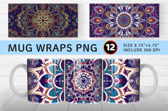 Abstract Boho Festive Mandala Mug Wrap Sublimation Designs Product Image 1