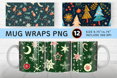 Joyful Christmas Mug Wrap Sublimation Designs Product Image 1