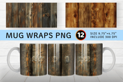 Wood Grain Mug Wrap Sublimation Designs Product Image 1