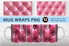 Pink Diamond Leather Mug Wrap Sublimation Designs Product Image 1