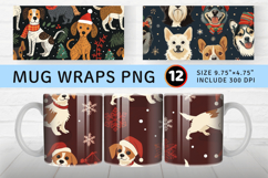 Dogs Christmas Mug Wrap Sublimation Designs Product Image 1