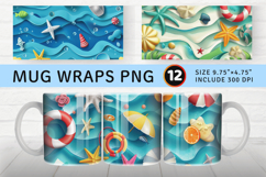 3D Beach Life Mug Wrap Sublimation Designs Product Image 1