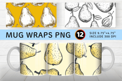 Doodle Pear Mug Wrap Sublimation Designs Product Image 1