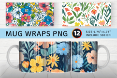 Spring Floral Garden Mug Wrap Sublimation Designs Product Image 1