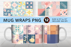 Pastel Patchwork Mug Wrap Sublimation Designs Product Image 1