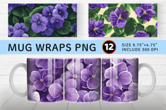 African Violet Flowers Mug Wrap Sublimation Designs Product Image 1