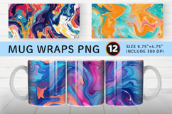 Colorful Marble Mug Wrap Sublimation Designs Product Image 1
