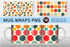 Retro Polka Dots Mug Wrap Sublimation Designs Product Image 1