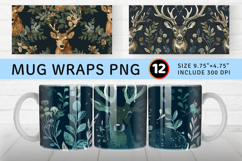 Enchanted Woodland Stag Mug Wrap Sublimation Designs Product Image 1