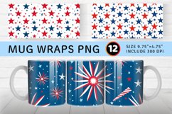 4th of July Star &amp; Stripe Mug wrap Sublimation Designs Product Image 1
