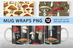 Retro Mushroom Mug Wrap Sublimation Designs Product Image 1