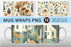 Country Cottagecore Mug Wrap Sublimation Designs Product Image 1