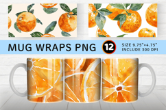 Watercolor Orange Mug Wrap Sublimation Designs Product Image 1
