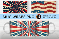 4th of July Patriotic Mug Wrap Sublimation Designs Product Image 1