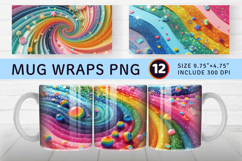 Colorful Rainbow Mug Wrap Sublimation Designs Product Image 1