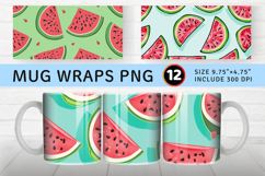 Cute Summer Watermelon Mug Wrap Sublimation Designs Product Image 1