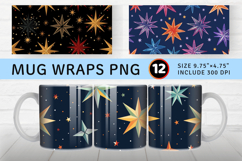 Christmas Stars Mug Wrap Sublimation Designs Product Image 1