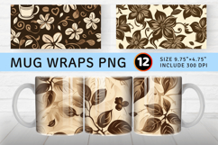 Floral Coffee Mug Wrap Sublimation Designs Product Image 1