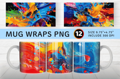 Colorful Paint Splashes Mug Wrap Sublimation Designs Product Image 1