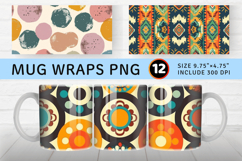 Boho Polka Dots Mug Wrap Sublimation Designs Product Image 1