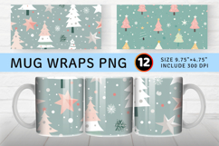 Simple Pastel Christmas Mug Wrap Sublimation Designs Product Image 1