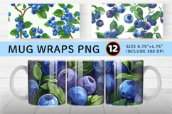 Blueberry Mug Wrap Sublimation Designs Product Image 1