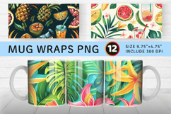Tropical Summer Beach mug wrap sublimation Designs Product Image 1