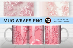 Luxury Bridal Rose Pink Laces Mug Wrap Sublimation Designs Product Image 1