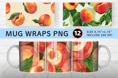 Peaches Mug Wrap Sublimation Designs Product Image 1