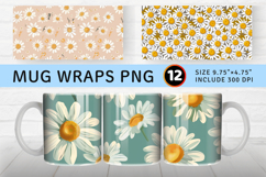 Daisy Flowers Mug Wrap Sublimation Designs Product Image 1