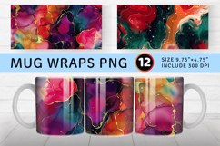 Christmas alcohol Ink Mug Wrap Sublimation Designs Product Image 1