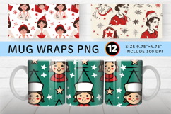 Merry Nurse Christmas Mug Wrap Sublimation Designs Product Image 1