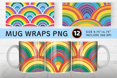 Summer Rainbow mug wrap sublimation Designs Product Image 1
