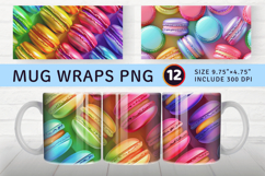 Rainbow 3d Macaroons Mug Wrap Sublimation Designs Product Image 1