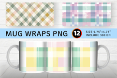 Pastel Farmhouse Gingham Mug Wrap Sublimation Designs Product Image 1