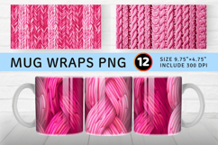 Pink Knitted Mug Wrap Sublimation Designs Product Image 1