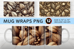 Coffee leaf Mug Wrap Sublimation Designs Product Image 1