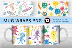 Childs Crayon Drawings Mug wrap Sublimation Designs Product Image 1