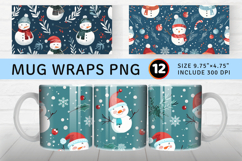 Cute Cartoon Winter Christmas Mug Wrap Sublimation Designs Product Image 1