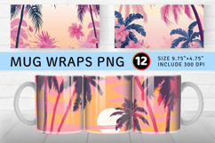 Pink Tropical Island Mug Wrap Sublimation Designs Product Image 1
