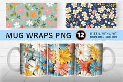 Springtime Blooms Mug Wrap Sublimation Designs Product Image 1