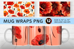 Abstract Poppy Mug Wrap Sublimation Designs Product Image 1