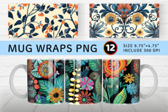 Ornamental Garden Mug Wrap Sublimation Designs Product Image 1