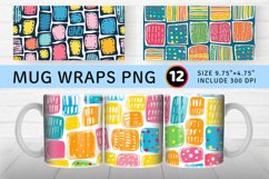Doodle Polka Dots Rectangles Mug wrap Sublimation Designs Product Image 1