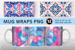 Crafted Pink &amp; Blue Mug Wrap Sublimation Designs Product Image 1